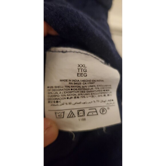 Old Navy Fall Cottage Core Navy Blue Fit & Flare Cami Dress XXL Lace Accent - Picture 4 of 16